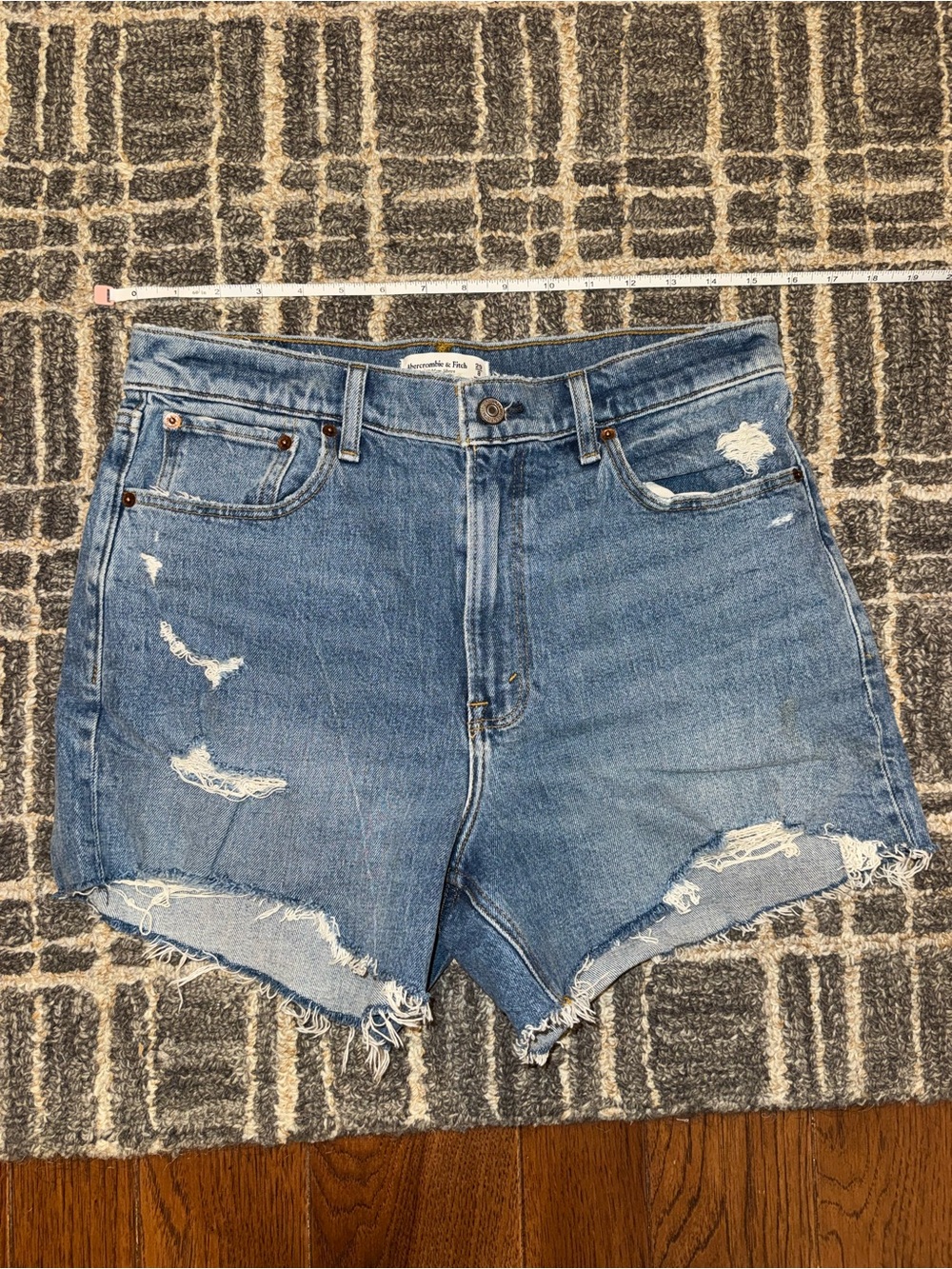 Abercrombie & Fitch Distressed Denim Shorts - Blue Wash